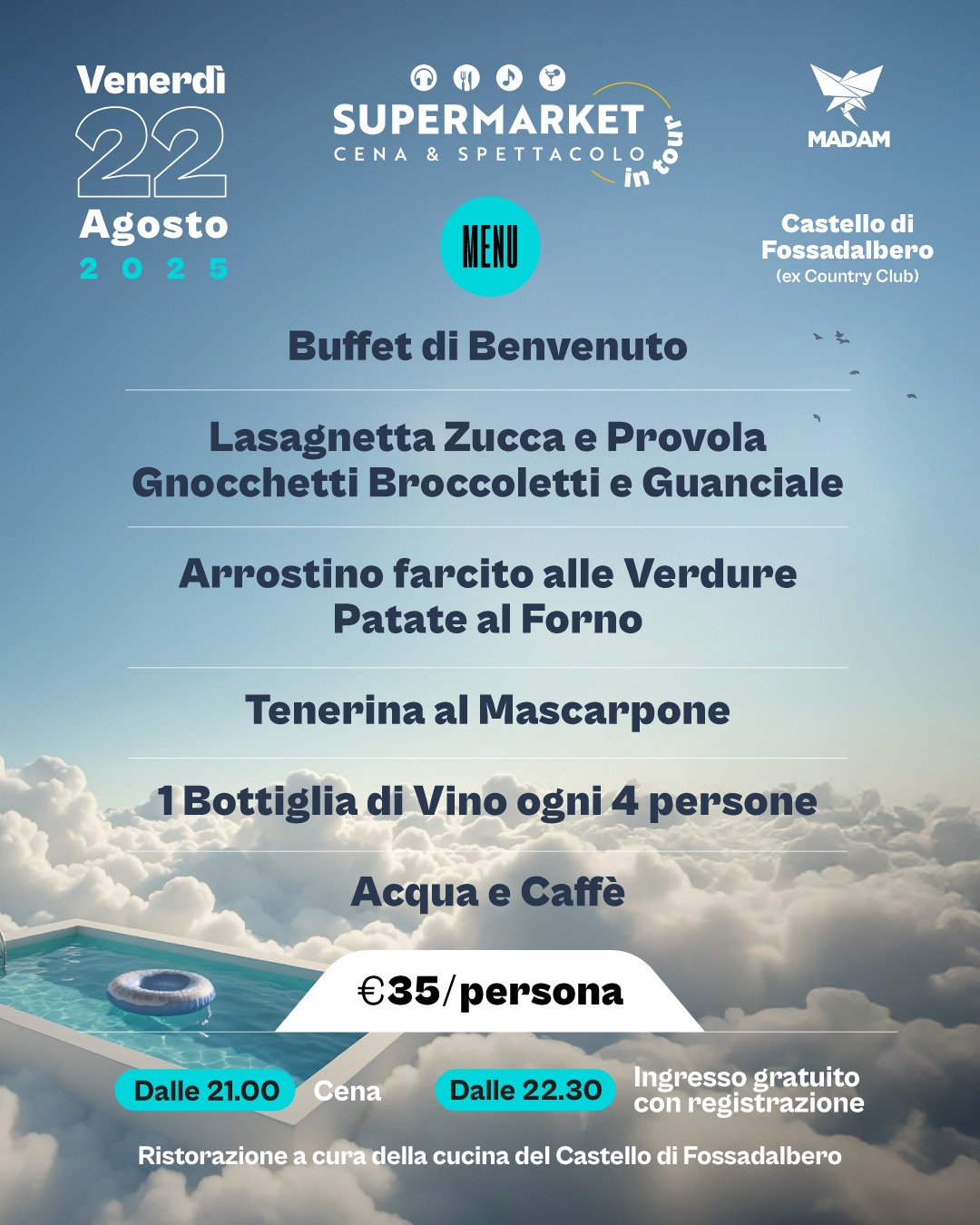 Menù Cena in Bianco Cantata