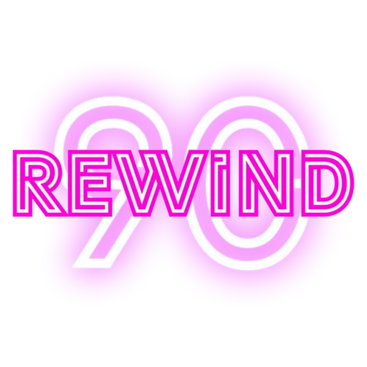 Logo ufficiale Rewind 90, il format del party di Capodanno 2027 a Ferrara